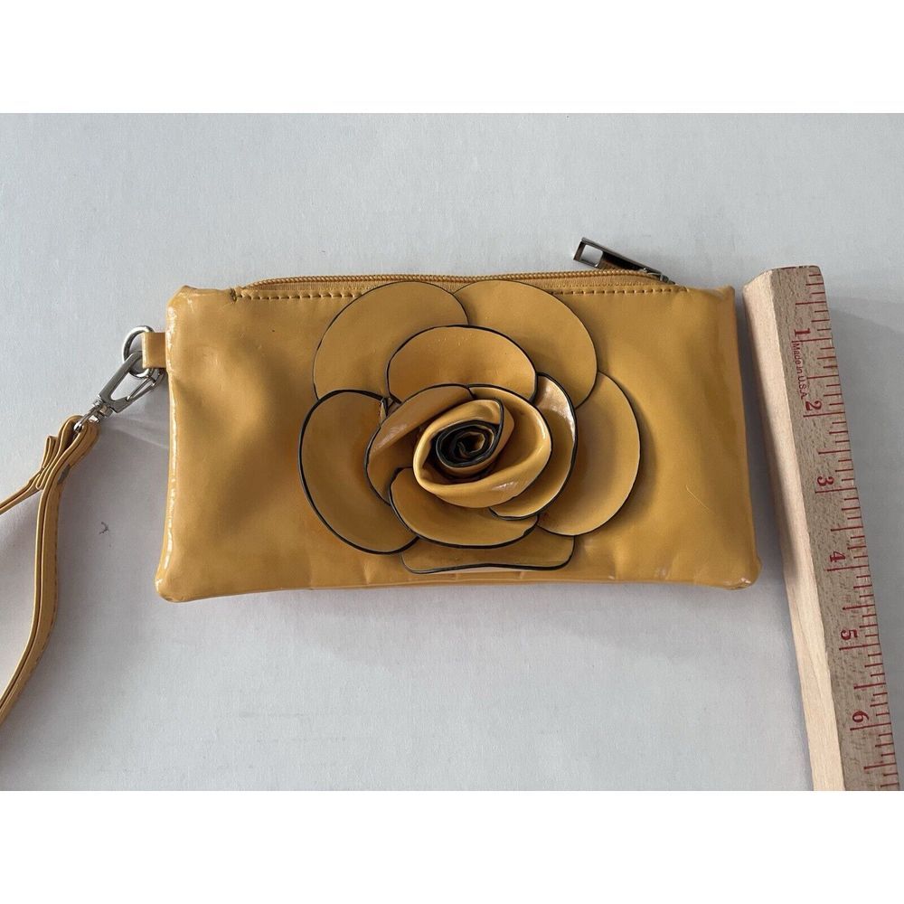Small Mustard Yellow Wristlet